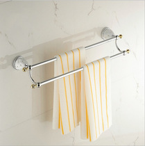 Non-perforated toilet towel bar diamond base hanging single towel rack toilet double rod hanging rod wall hanging