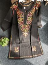 Long blouses in Nepali pure cotton embroidered flowers Home Exotic Customs
