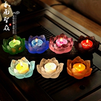 Home Buddha Hall for Buddha Guanyin Seven for long Ming lamp ancient method glazed lotus lamp wax candle holder crisp oil lamp holder