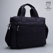 Minimalist to look at FIDODIDO mens bag Hand single shoulder bag Oxford cloth Banners Business Casual Retro satchel