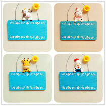 Dou Meng kindergarten class house number listed creative European home decoration wooden personality wall hanging blank customization