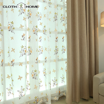 Custom Curtain Balcony Bedroom Chenille Blackout Curtain American Country Korean Pastoral Embroidered Curtain Window