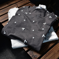 Slub cotton T-shirt women short sleeve summer 2021 New loose Korean version Joker student dog print round neck top