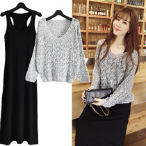 Pregnant womens autumn clothes suit fashion models 2021 new boomers Han version of the pregnancy to breastfeed two sets of autumn and winter