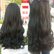 Doesnt shine brightly thickening one-piece curl hair wig in large waves simulated matte filament