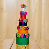 Religious goods fragrant tower eight incense tower five-color line incense column is about 11cm high