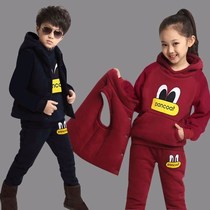  Childrens boys  suit 2017 new autumn clothes middle and large childrens Korean version 5 girls 10 round neck sweater 5-7-9 years old