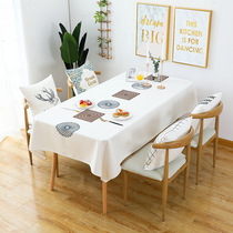 Dining table cloth waterproof Nordic ins modern simple square round table cloth net red tea table cover fabric can be customized