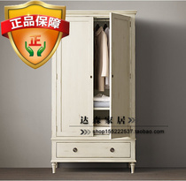 American country childrens solid wood wardrobe wardrobe Net red European bedroom two door wardrobe locker storage cabinet ins