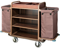 Hotel cloth truck steel wood room service car Hotel Hotel cleaning car trolley hotel work car