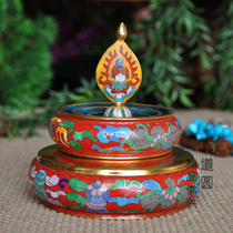 Handmade Jingtai Blue Manzal disc thickened copper tyre Eight auspicious Manda disc red blue Yellow Green midnumber