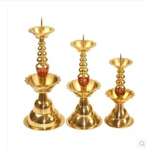 Thickened and aggravated boutique wedding dowry pure copper candle holder candle holder size double-layer candle holder blessing wedding lucky