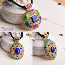 Yaocan lapis lazuli pendant silver pendant female necklace cloisonne enamel color men and women pendant necklace