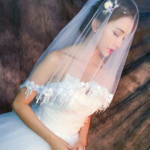 Bride veil Korean soft mesh veil 1 M 5 long veil wedding accessories white lace veil