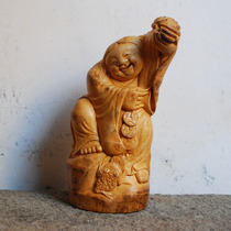 Boutique bamboo root carving (Liu Hai opera Golden Chan) pure handmade bamboo carving creative home furnishings opening gift