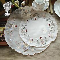 On November New * foreign trade outlet European and American raw silk machine embroidered multi-size disc cushion dining cushion with beautiful wheel beauty