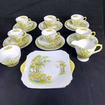 Spot UK Shelley Antique Bone China Yellow Daffodil Cups Coffee Cup 21 pieces