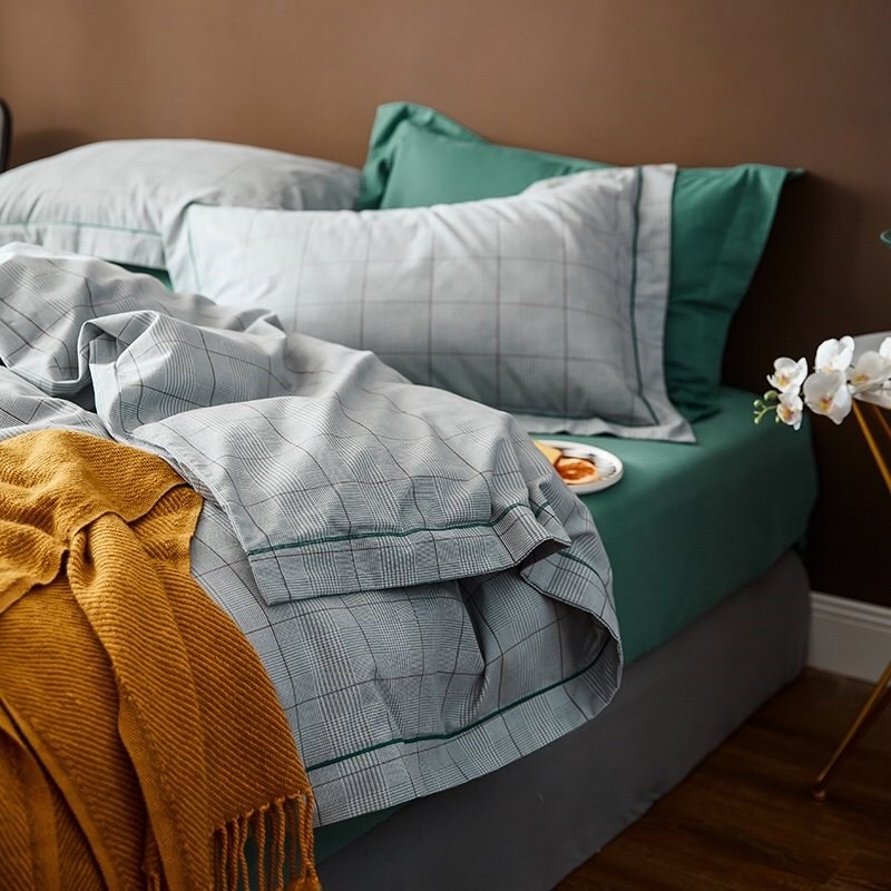 Japanese Purchase Spring Forest Autumn Winter Bed Products Grinding Bed Four Pieces Of Full Cotton Pure Cotton Quilt Cover ReG Ancient American