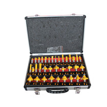 24 pieces of wood carving edge machine 1 2 handle 12 7MM handle set aluminum box