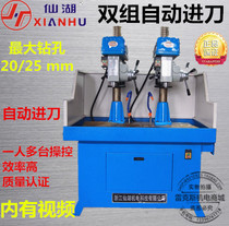 Double group automatic tool feed bench drill double head drilling machine two Machine position tool drilling machine JZB4120 25mm with cooling