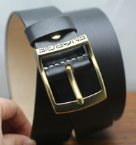 Hand-made custom vegetable tanning head layer single-layer cowhide belt pure copper old lead