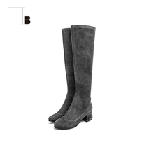 TB tuobei women autumn and winter boots frosted sheepskin tall tube over the knee Knight boots Q026412188