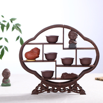 Haolin Xuan Chicken Wing Wood Bo Ancient Frame Begonia Type Multi-treasure rack Dabao Pavilion Antique rack Tea Set Wood Carving Pian