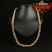 Zanghong Nepal handicraft workshop multi-color cut ancient method glass glass beads scattered beads Inba style fashion women necklace