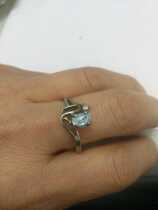 France 20 th century diamond with shallow sapphire silver ring