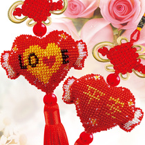 New car pendant embroidery diy beaded cross stitch love peace and happiness full beaded embroidery material package self-embroidery send boyfriend