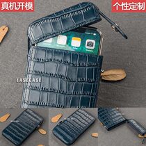 A4 custom fit for iPhone 12 Pro Max Mini leather set mobile phone cover full bag crocodile print