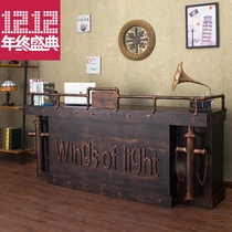 American industrial retro wrought iron bar Bar Internet cafe Hotel front desk Clothing store Cashier Information desk Reception desk