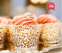 Wedding cupcakes surrounded by European vines art paper hollowing hollow cupcakes surrounded by 50 pieces