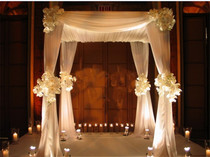 2017 new wedding party pavilion yarn mantle wedding flower room Princess Pavilion Four Corners Festive Wedding props