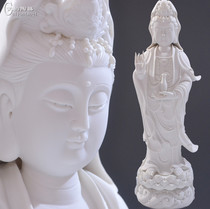 White porcelain Lilian Western Three Saints of Guanyin Bodhisattva home Buddha statue ornament Dehua ceramic Guanyin statue