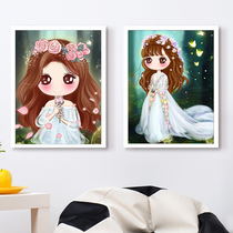 Diamond painted diamond embroidered new cartoon bedroom living room point diamond cross stitch girl hipster fairy masonry show