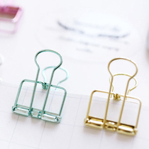 Simple color metal hollow long tail clip hand account office storage ticket folder test paper clip I-shaped dovetail clip