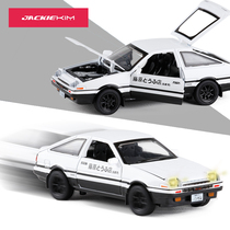 1:32 AE86 Fujiwara tofu alloy car model door opening sound and light return metal childrens toys animation model car