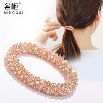 Korean crystal hair circle simple head rope flash diamond adult headdress ball headdress Rubber band hair rope tie hair woman
