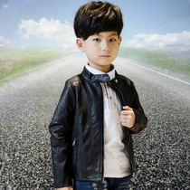 Knight Baylor 2020 Spring and Autumn Boys' Leather Coat Children's Korean Zip Shirt Children's Autumn PU Leather Coat