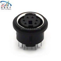 Factory direct 8 feet in-line vertical MINI DIN S terminal 6 core S terminal socket MDC-6-04