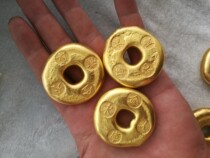 Antique Miscellaneous antique carving Qing Dynasty brass gilt gold ingots