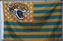 Foreign trade olive Jaguar outdoor Flag NFL Jacksonville Jaguars USA Star Flag