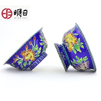 Tomorrow Cloisonne Silver Bowl Silver Tableware Handmade Enamel Silk Color Craft Gift