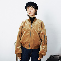 Solitary product spike does not return pleated sleeve embroidery flying suit velvet cotton coat two-sided coat 1532