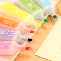 Korean stationery color fresh frosted highlighter marker pen Creative Student Focus line fluorescent marker pen