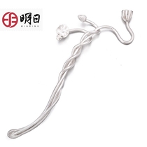 Tomorrow handmade silver pot fork iron pot fork pot pot cover clip lotus tea set tea ceremony accessories sterling silver