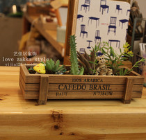 ZAKKA solid wood heavy vintage color old multi-dried flower pot storage box Candy tray pencil box