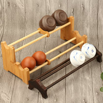 Detachable bamboo cup holder drain tea rack single-layer double-layer tea cup Ebony wooden tea tray zero with storage ornaments