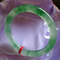 Jade bracelet ice seed floating flower green female Jade with certificate Myanmar natural jade bracelet round strip fluorescent